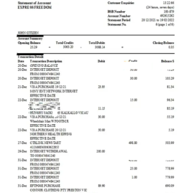 All bank statement