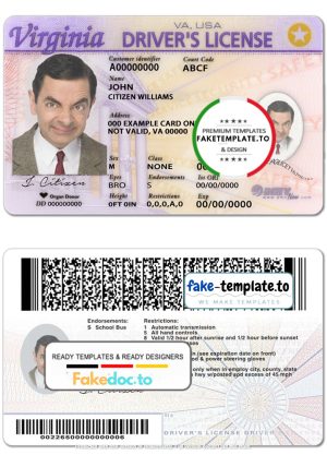 USA Massachusetts driver's permit template in PSD format, with the fonts, by Doctempl Driving license